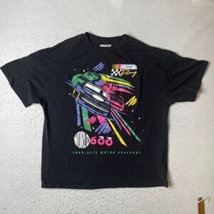NASCAR T Shirt Mens Medium Black Charlotte Motor Speedway World 600 Racing‎